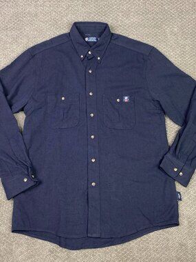 Tyndale FR Shirt Mens Large Blue CAT 2 Button Down NWOT Flame Resistant